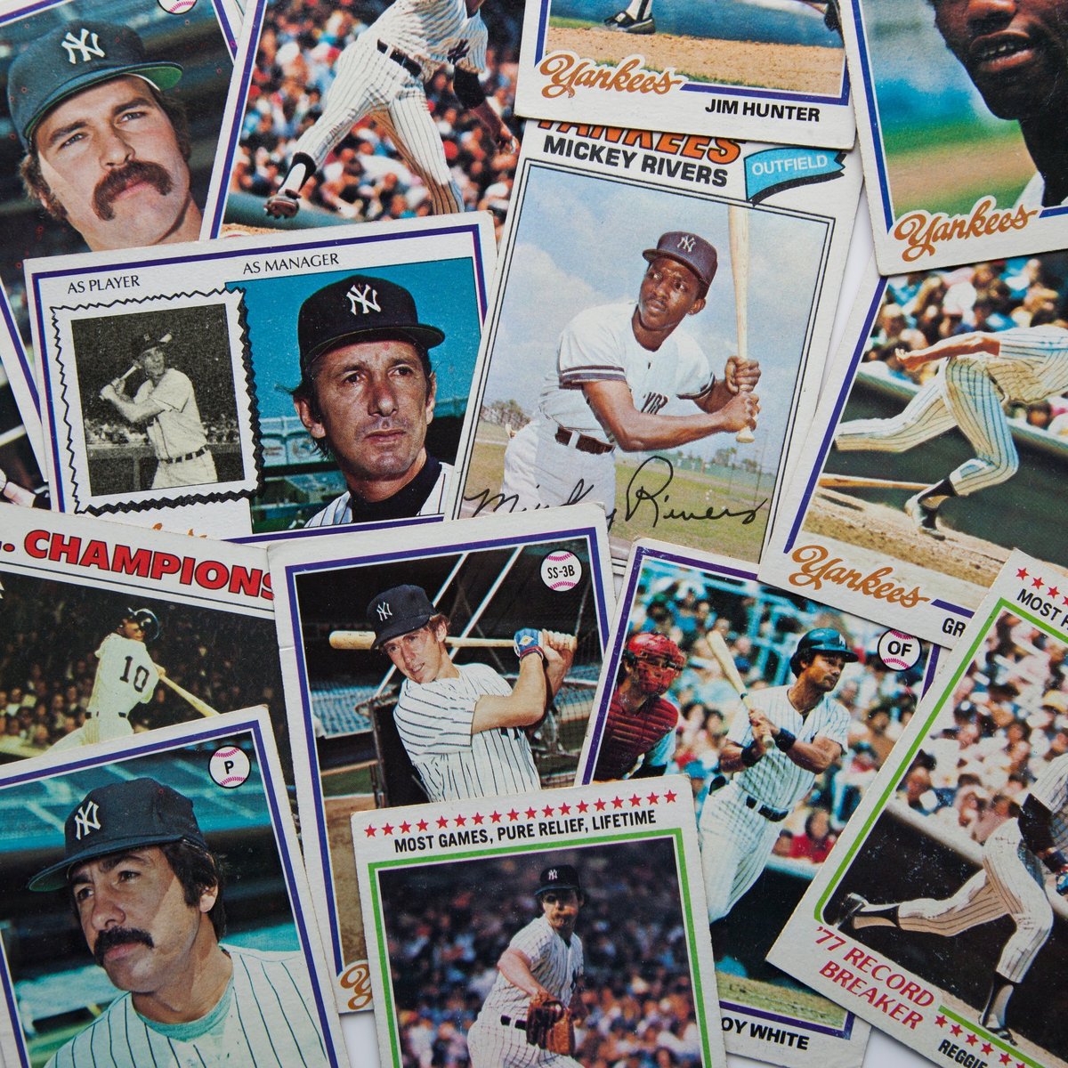 A collection of vintage trading cards from the 1970s